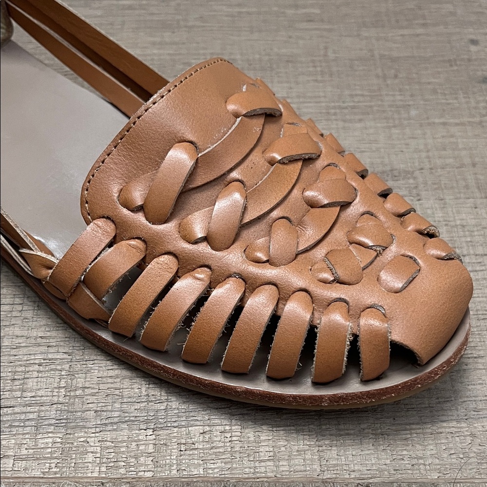 Nisolo Tan Woven Leather Huarache Flats - Picture 8 of 15
